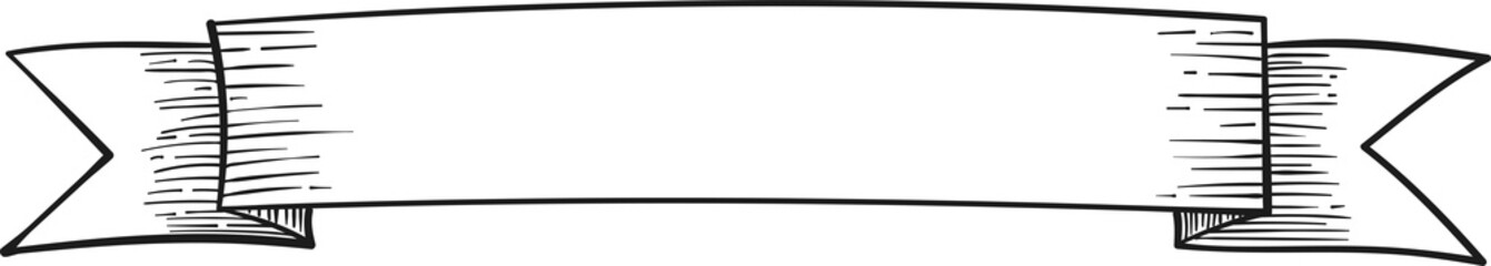 Hand drawn ribbon or banner for light background.