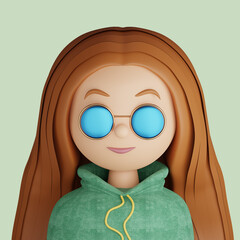 3D cartoon avatar of pretty  woman - 523992840