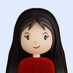 3D cartoon avatar of pretty  woman - 523992843