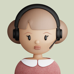 3D cartoon avatar of pretty  woman - 523992846