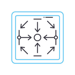 goals processing line icon, outline symbol, vector illustration, concept sign