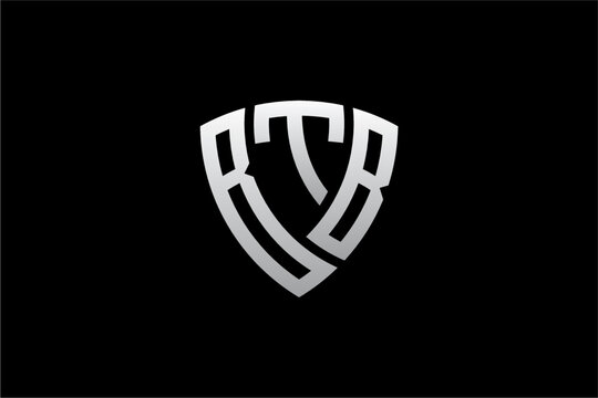BTB creative letter shield logo design vector icon illustration
