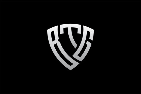 BTG creative letter shield logo design vector icon illustration