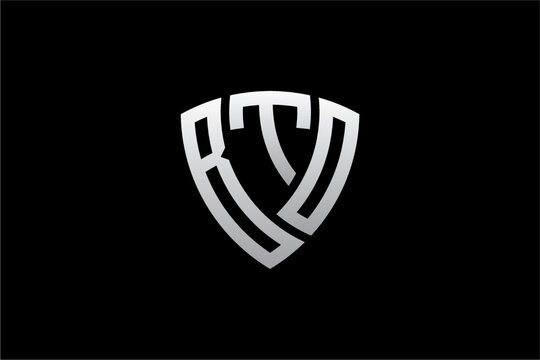 BTO creative letter shield logo design vector icon illustration