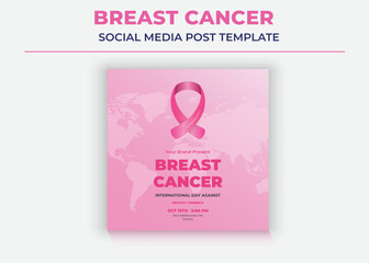 Obraz premium Support Group social media, Cancer Support Group Social Media Template, Breast Cancer Awareness Month