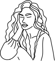 Modern line art woman illustration Hand drawn feminine line