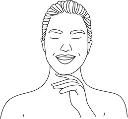 Modern line art woman illustration Hand drawn feminine line