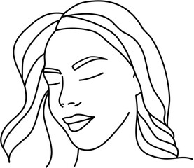 Modern line art woman illustration Hand drawn feminine line