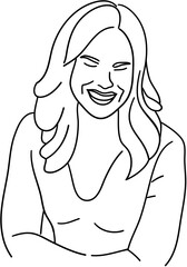 Modern line art woman illustration Hand drawn feminine line