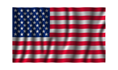 Waving American Flag in beautiful 3D Illustration