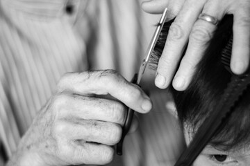 hairdresser with scissors 