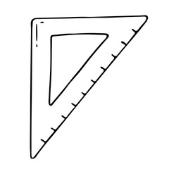 Vector ruler icon. A hand-drawn school ruler. Back to School education.