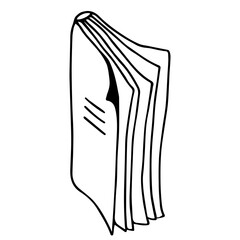 Notebook vector color icon. Hand-drawn book, notebook. Back to school education