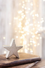 Christmas decor on  bokeh background.