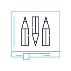 knowledge line icon, outline symbol, vector illustration, concept sign