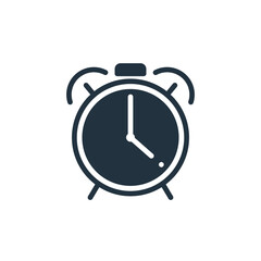 Alarm clock icon in trendy flat style isolated on white background.  time symbol for web and mobile applications.