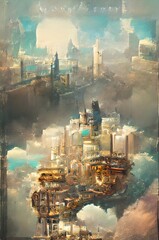 Fototapeta premium Abstract illustration on the city