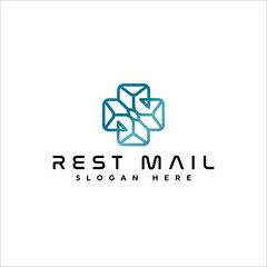 Rest Mail icon logo design vector concept, modern medical mail logo business vector design template with gradient, simple and elegant styles isolated on white background