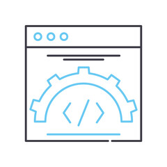 programming line icon, outline symbol, vector illustration, concept sign