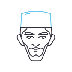 muslim man line icon, outline symbol, vector illustration, concept sign