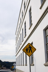 Traffic signage in a city for cars and vehicles