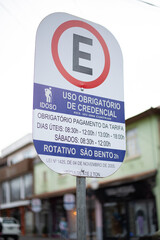 Traffic signage in a city for cars and vehicles