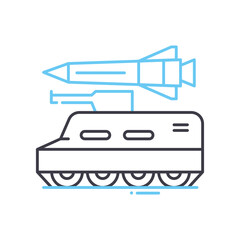 tank line icon, outline symbol, vector illustration, concept sign