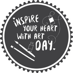 National inspire your heart with art day celebration symbol vector