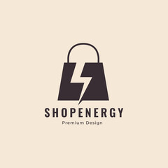 shop energy logo design vector graphic illustration