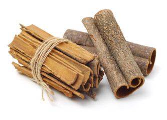 Cinnamon on a white background