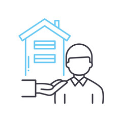 lessor line icon, outline symbol, vector illustration, concept sign