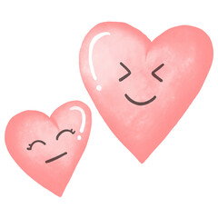 watercolor two heart png.