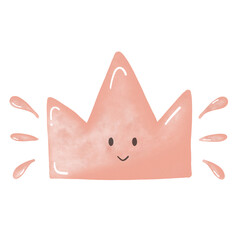 Watercolor the pink crown png.