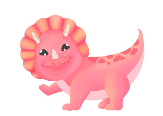 Cute Dinosaur triceraatop Png illustion clipart.