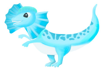 Cute Dinosaur Dilophosaurus illustion clipart. 