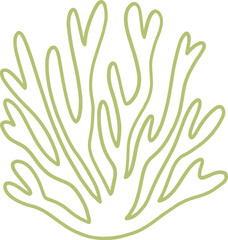 seaweed line art drawing