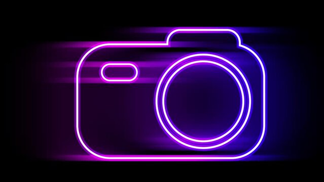 Camera in neon style