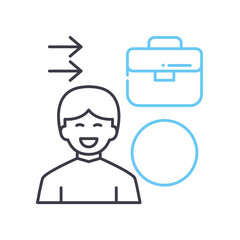 go to work line icon, outline symbol, vector illustration, concept sign