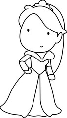 Cute princess drawing for coloring