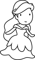 Cute princess drawing for coloring