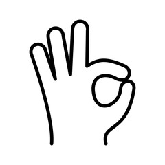 Ok icon. Human hand gesture okay symbol. Positivity. Vector illustration.