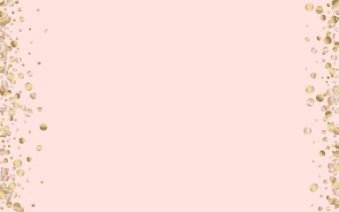 Golden Confetti Transparent Pink Background.