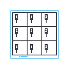 locker line icon, outline symbol, vector illustration, concept sign