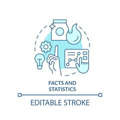 Facts and statistics turquoise concept icon. Advertising strategy abstract idea thin line illustration. Proving advantages. Isolated outline drawing. Editable stroke. Arial, Myriad Pro-Bold fonts used