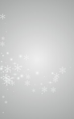 White Snowflake Vector Gray Background. New