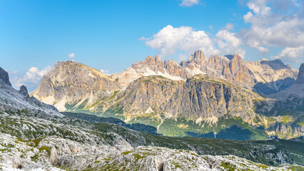 Panoramic mountain view of Dolomites