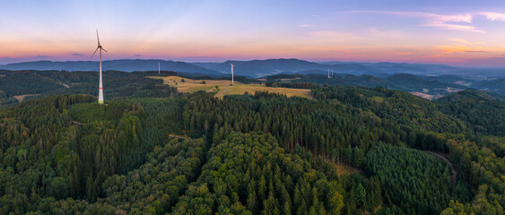 Panoramic view on the Black Forest near Freiamt in Germany.