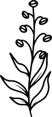 Hand Drawn Flower Sketch Line Art
