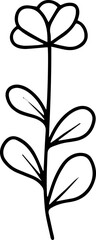 Hand Drawn Flower Sketch Line Art
