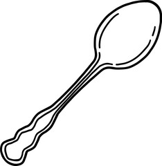 vintage spoon line art drawing
